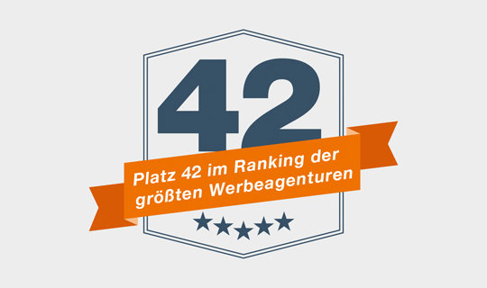 Logo Platz 42 im Ranking der größten Werbeagenturen