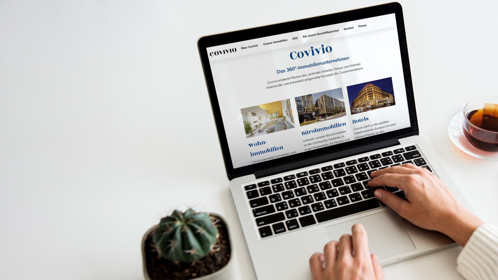 Covivio Website auf Laptop