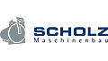 Logo von Scholz Maschinenbau, bestehend aus stilisiertem Maschinenbild und blauem Schriftzug "SCHOLZ Maschinenbau".