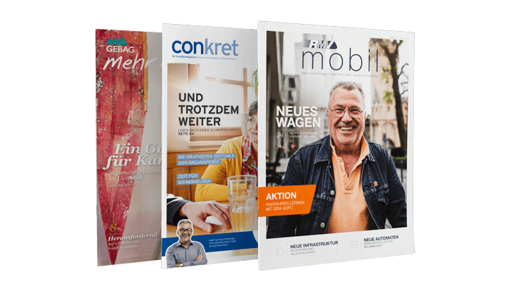 Sammlung von Kundenmagazinen: GEBAG, Concordia, RMV